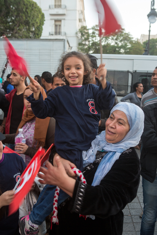 Candidate rallies lined Avenue Habib Bourguiba in Tunis Friday evening, the last opportunity for voters to express their support for 27 candidates on the ballot Sunday, Nov. 23.