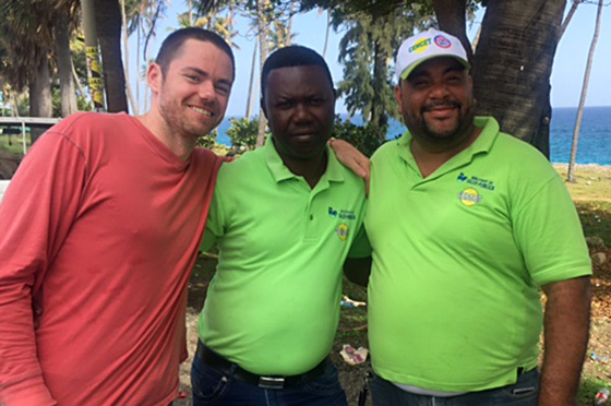 Carter Center research consultant Hunter Keys (left), with Dominican colleagues Jhonny Luis Gustabo and Henri Olivero Ferreras. (Photo courtesy Hunter Keys) 