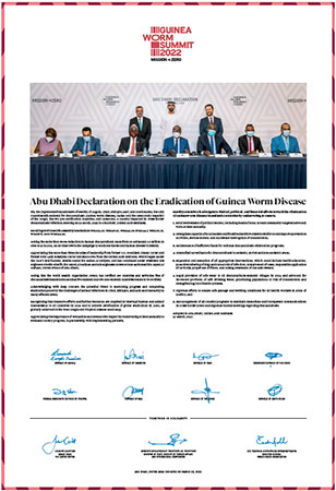 Screenshot of the signed guinea worm summit declaration